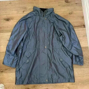 Vintage Y2K Men's Reflective Windbreaker Blue/Orange